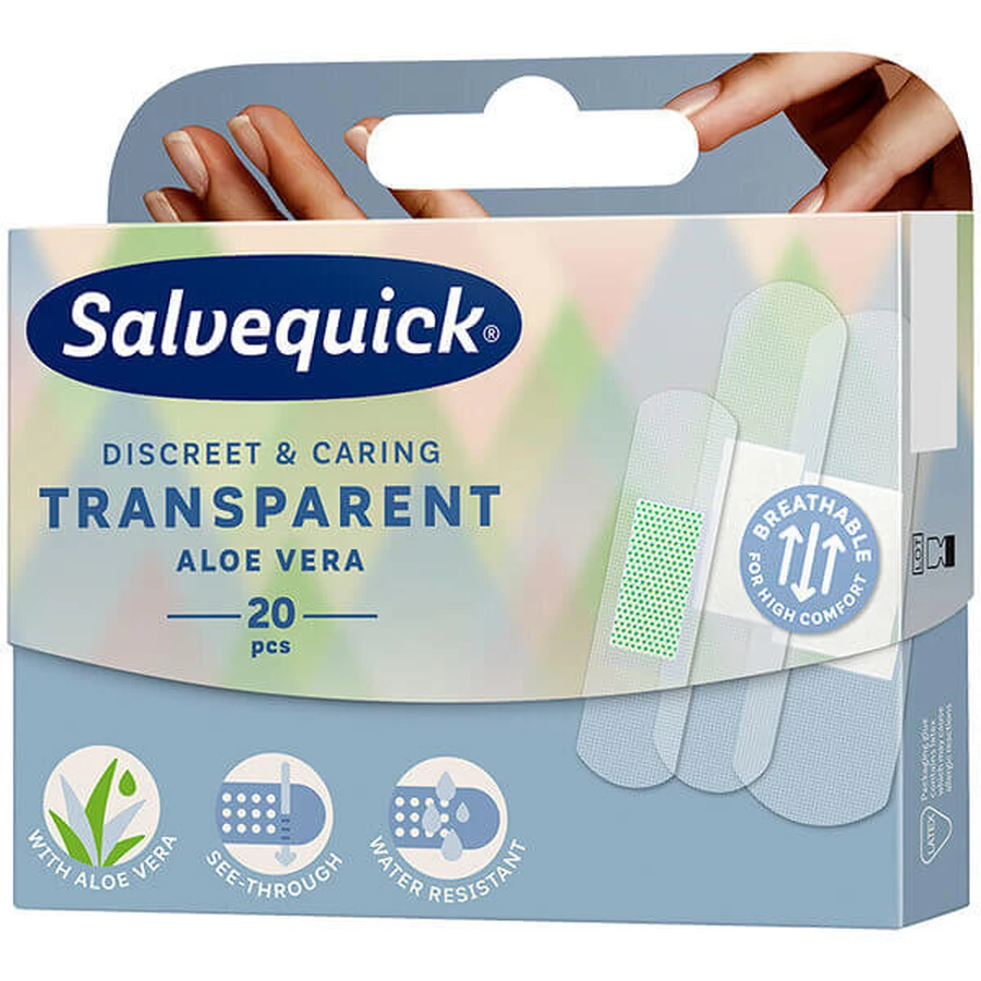 Salvequick Прозрачный бинт с экстрактом алоэ вера, 20 шт.: цены и характеристики