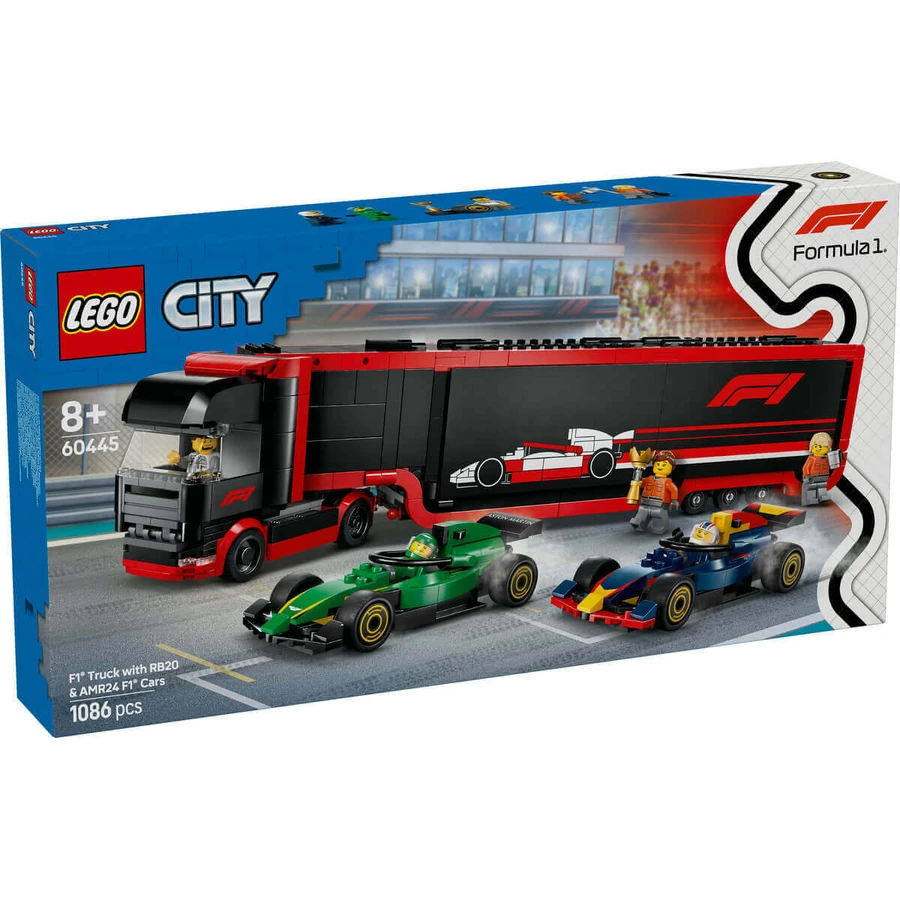 Вантажівка F1 з болідами F1 RB20 і AMR24 City, 60445, + 8 років, Lego: ціни та характеристики