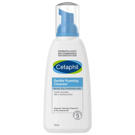 Cetaphil, пінка для вмивання обличчя легка, для нормальної, сухої та комбінованої шкіри, 236 мл ЗАБРУДНЕНА УПАКОВКА: ціни та характеристики