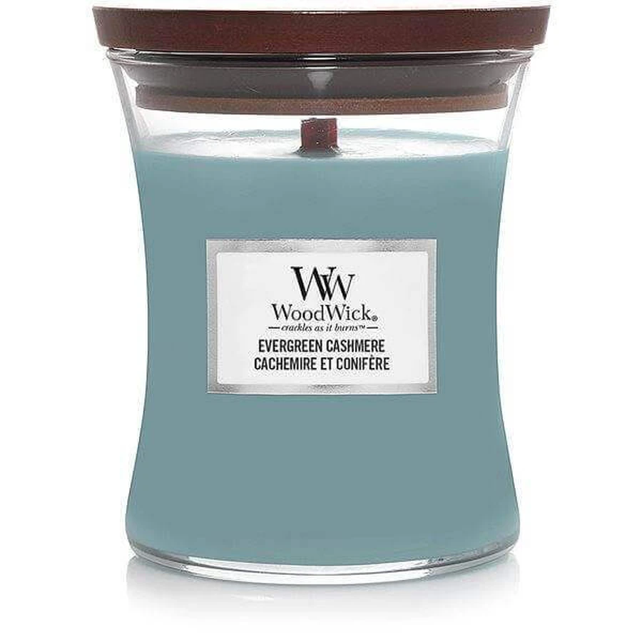WoodWick Вічнозелений кашемір середня свічка 1×275 г, ароматична свічка: ціни та характеристики