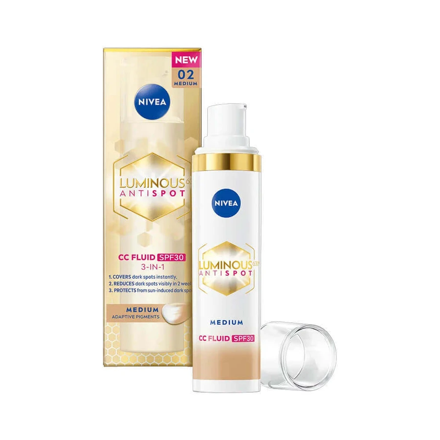 Крем-флюид CC 3 в 1 с SPF 30 Luminous, Medium 02, 30 мл, Nivea: цены и характеристики