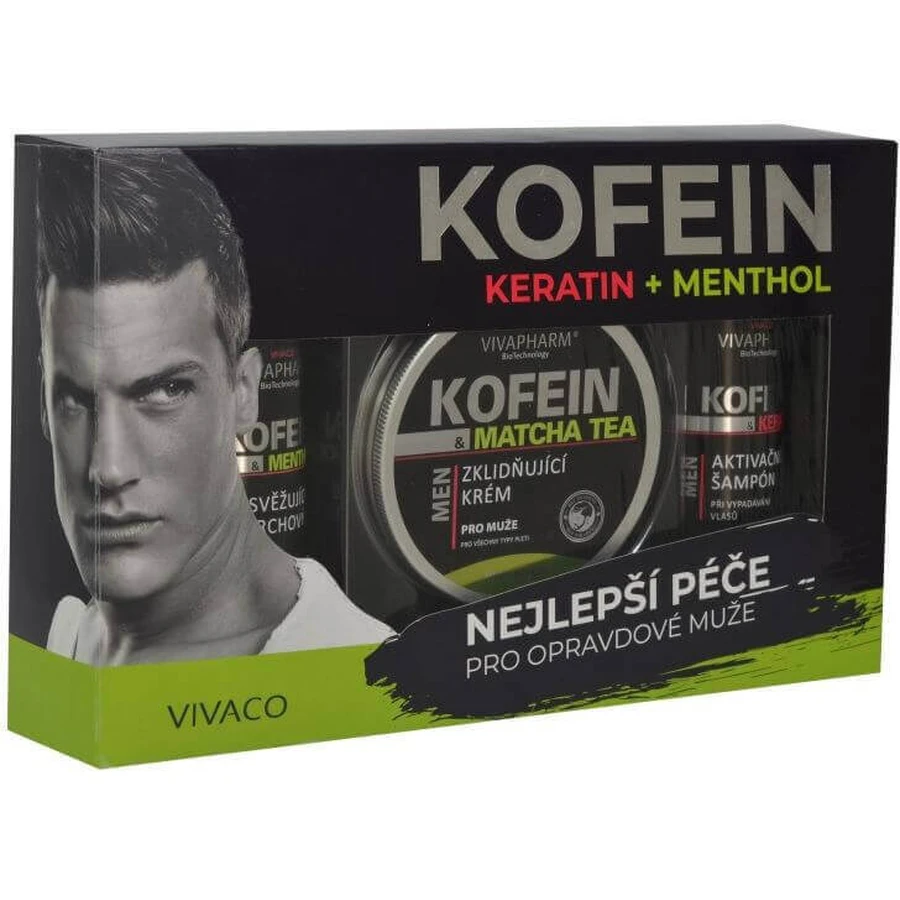 Подарунковий набір косметики для MUOV від VivaPharm CAFFEINE & MENTHOL у паперовій упаковці 3 шт.: ціни та характеристики