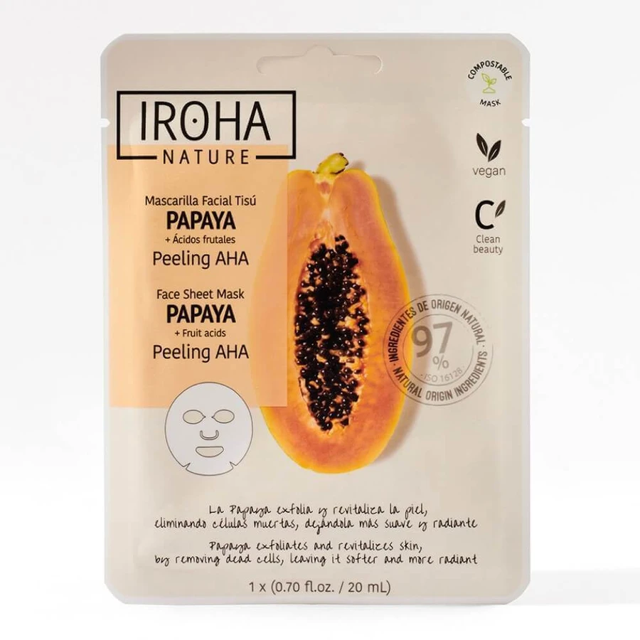 Отшелушивающая маска для лица с папайей и фруктовыми кислотами, 20 мл, Iroha: цены и характеристики