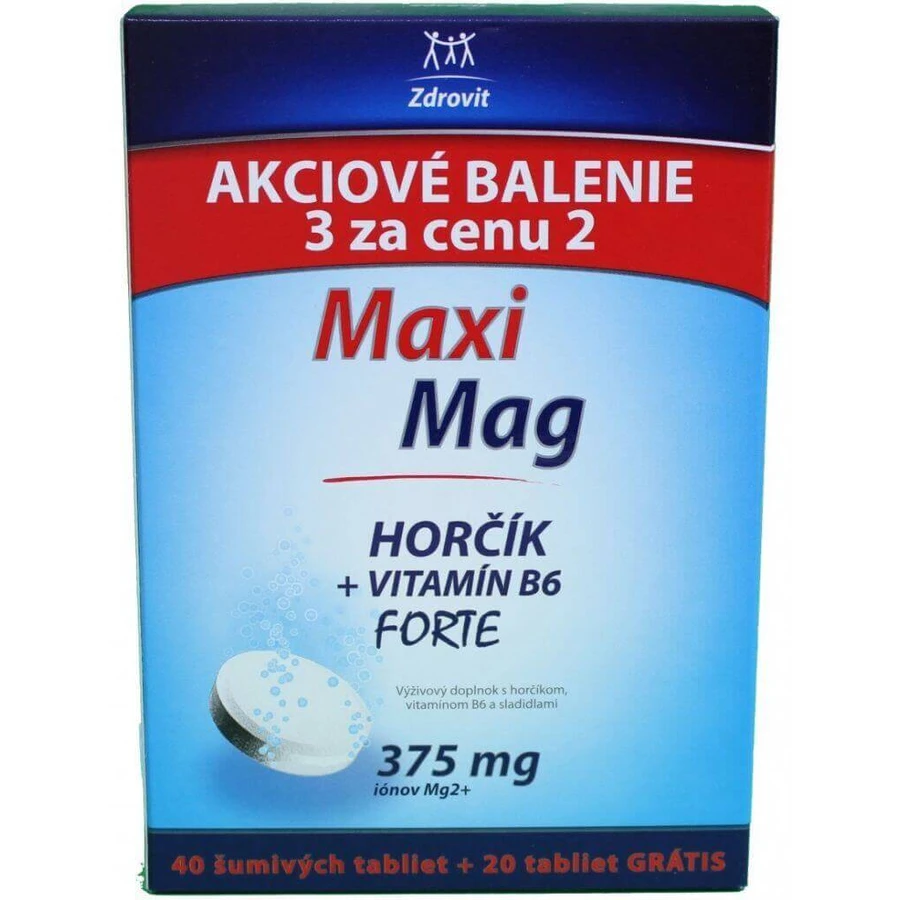 Здровит МаксиМаг Магний+B6 ФОРТЕ 375 мг Сток-пакет, 60 таблеток: цены и характеристики