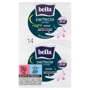 Bella Perfecta Ultra, гігієнічні серветки SilkyDrai з крильцями, наддовгі, нічні, 14 шт.
