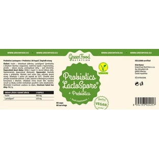 GreenFood Nutrition Пробиотики LactoSpore® + пребиотики 60 капсул