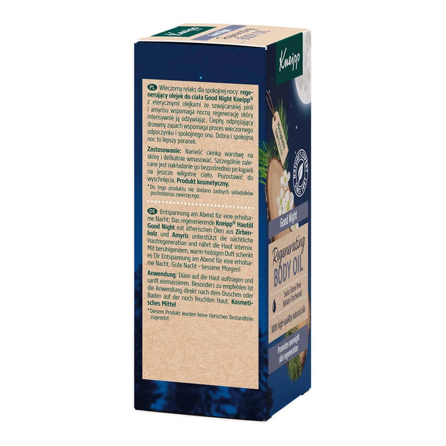 Kneipp Good Night Швейцарская сосна и масло для тела с амирисом, 100 мл: цены и характеристики