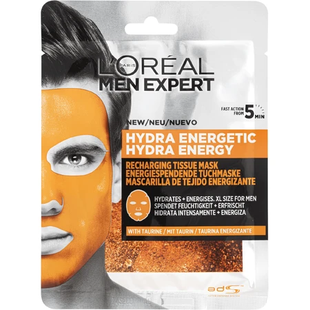 L'Oréal Paris Men Expert бодрящая маска для лица Hydra Energetic Textile 1 шт: цены и характеристики