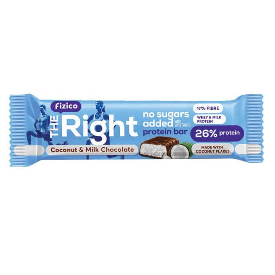 Шоколадно-протеїновий батончик з молочним шоколадом і кокосом Fizico The Right, 60 г, Sly Nutrition: ціни та характеристики