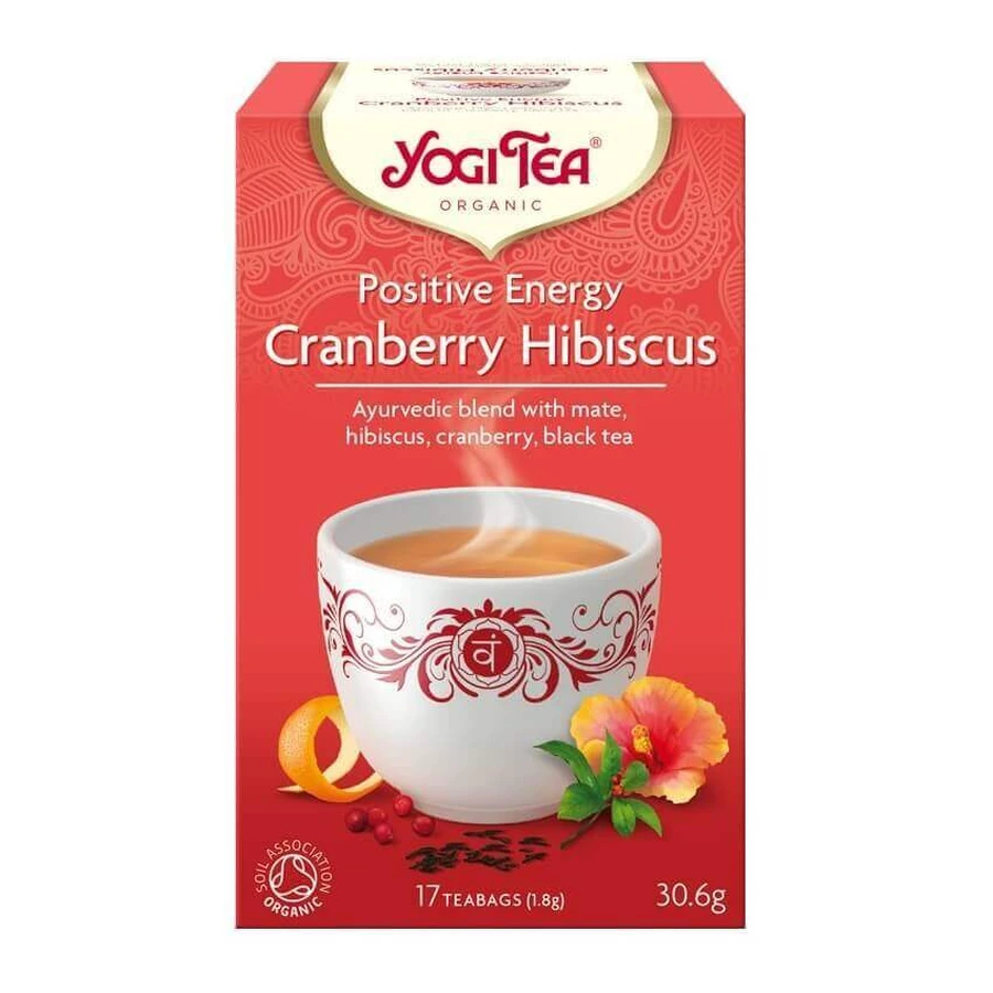 Фіточай Yogi Tea Positive Energy Cranberry Hibiscus, фільтр-пакетик 1.8 г, 17 шт.: ціни та характеристики