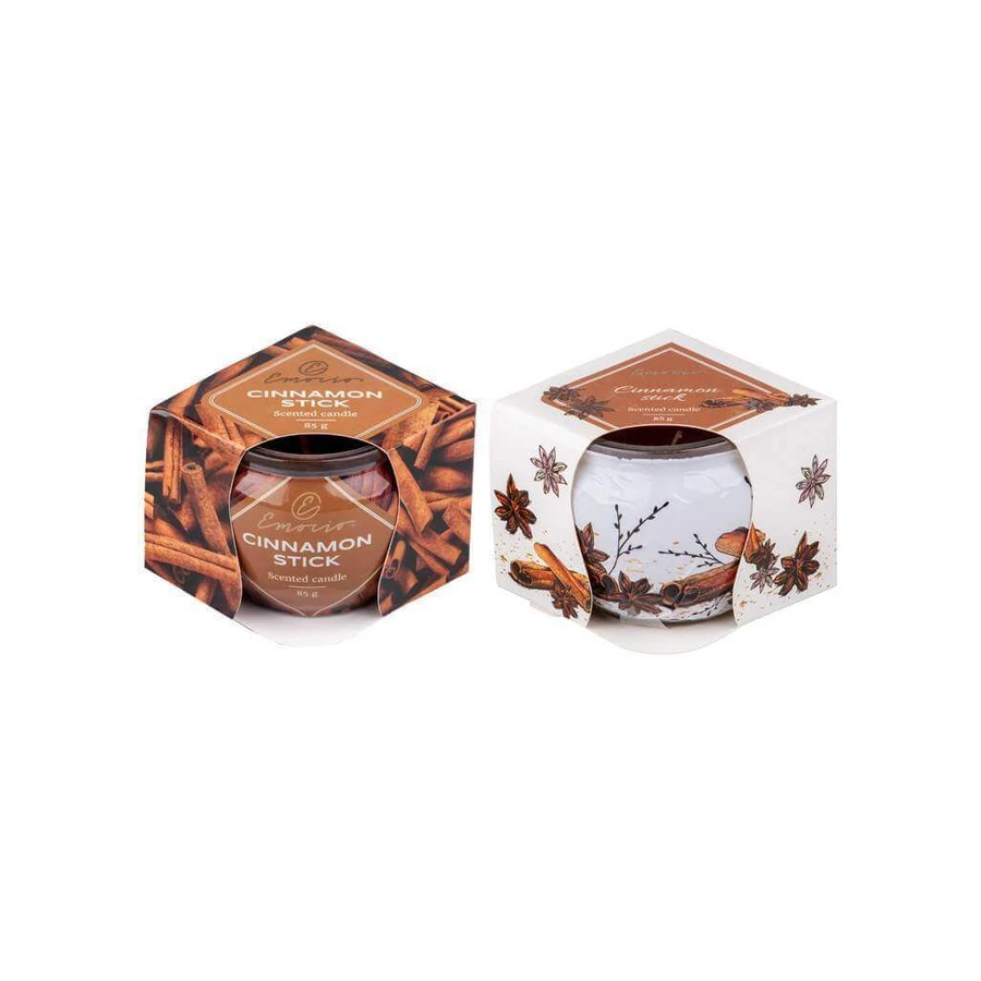 Emocio Glass Decor 70×62 мм Cinnamon Stick, ароматична свічка 1×1 шт, ароматична свічка: ціни та характеристики
