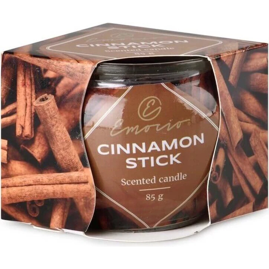 Emocio Glass Decor 70×62 мм Cinnamon Stick, ароматична свічка 1×1 шт, ароматична свічка: ціни та характеристики