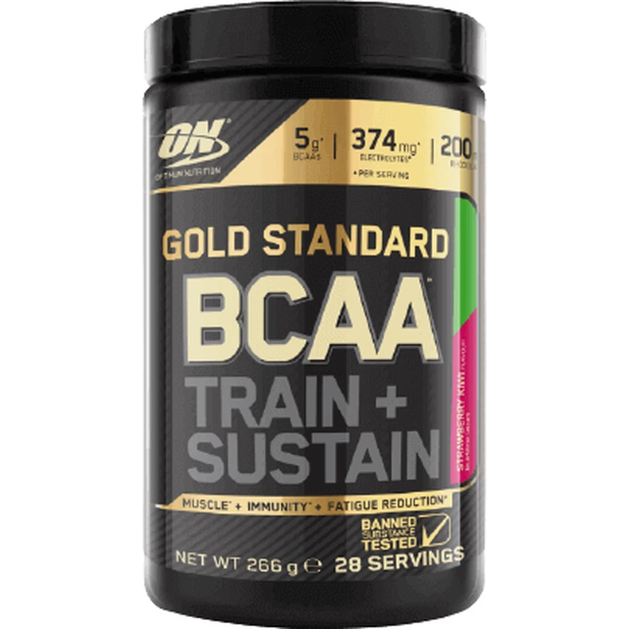 Optimum Nutrition Gold Standard BCAA Train Sustain Strawberry Kiwi 266 гр.: цены и характеристики