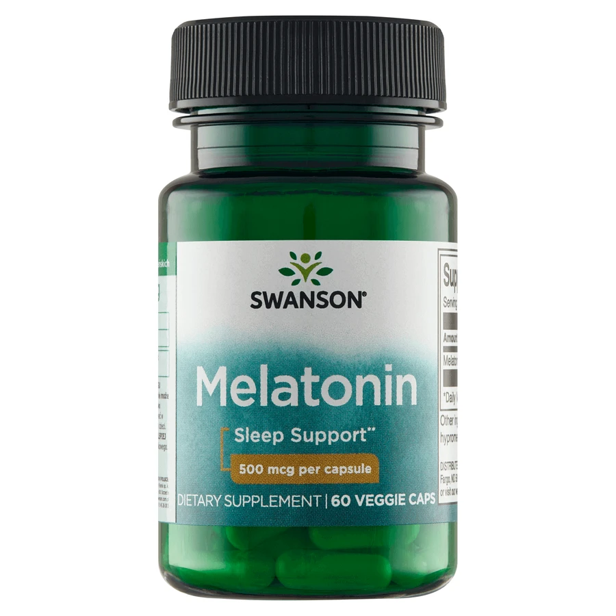 Swanson Melatonin, мелатонин 500 мкг, 60 вегетарианских капсул: цены и характеристики