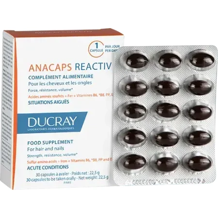 Добавка для ногтей Anacaps Reactiv, 30 капсул, Ducray: цены и характеристики