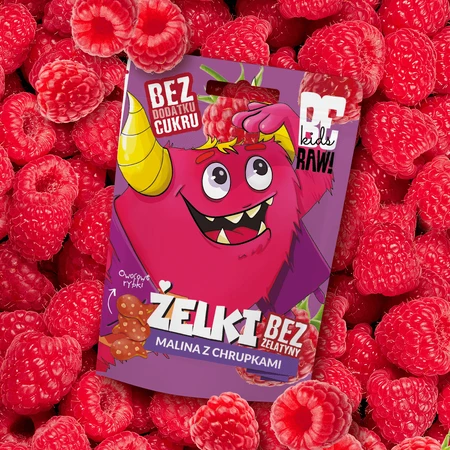 Желейные конфеты BeRAW! Kids Malina z Chrupkami, без сахара, 35 г: цены и характеристики