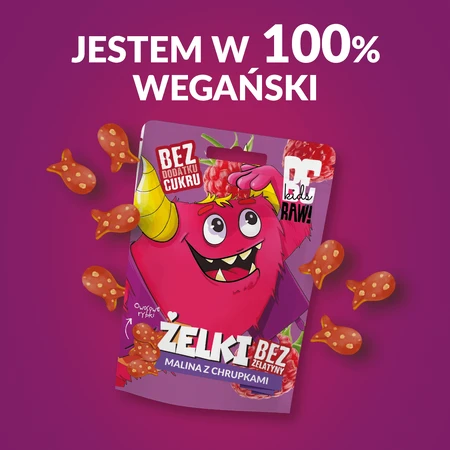 Желейные конфеты BeRAW! Kids Malina z Chrupkami, без сахара, 35 г: цены и характеристики