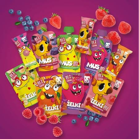 Желейные конфеты BeRAW! Kids Malina z Chrupkami, без сахара, 35 г: цены и характеристики
