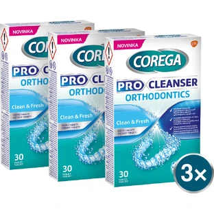 Corega Очищающие таблетки Pro Cleanser Orthodontics 3 x 30 таблеток