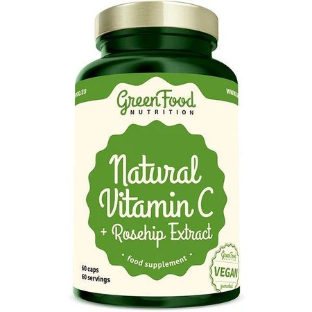 GreenFood Nutrition Натуральний вітамін С + шипшина 60 капсул 1×60 капсул: ціни та характеристики