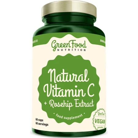 GreenFood Nutrition Натуральний вітамін С + шипшина 60 капсул 1×60 капсул: ціни та характеристики