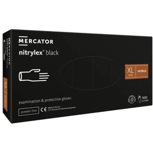 Перчатки Mercator нитриловые черные XL 100 шт