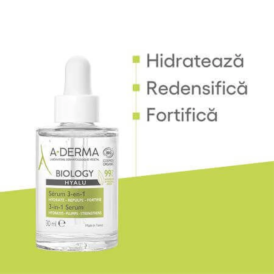 A-Derma Biology Hyalu Зволожуюча сироватка 3 в 1, 30 мл: ціни та характеристики