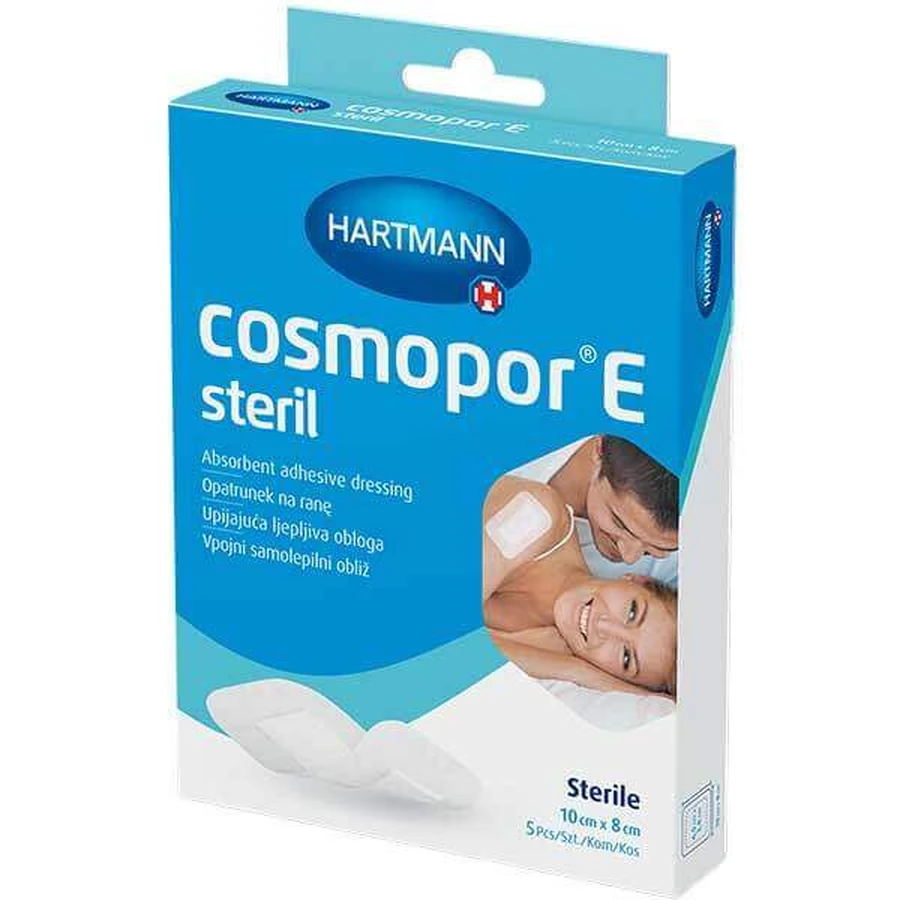 Cosmopor E, раневая повязка, адгезивная, с хонными слоями, 10 см x 8 см, 5 шт.: цены и характеристики