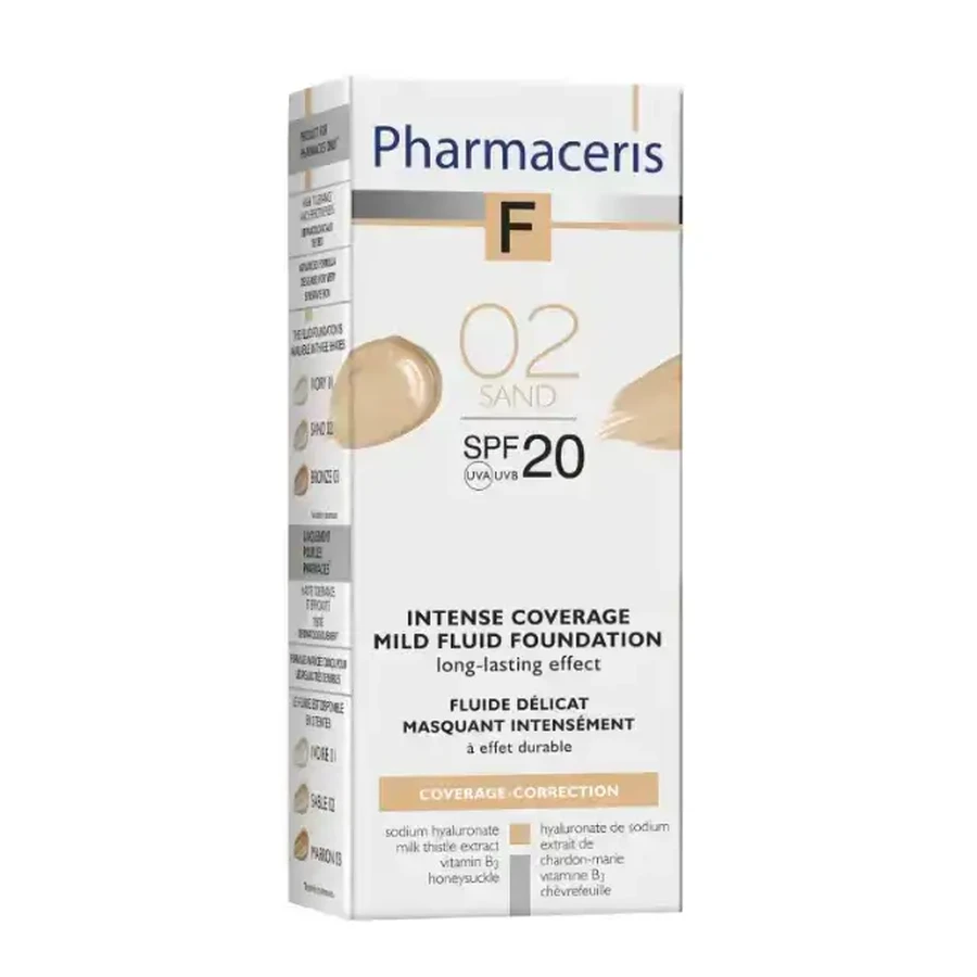 Pharmaceris F, Непрозорий флюїд 02 Пісок, SPF 20, 30 мл: ціни та характеристики