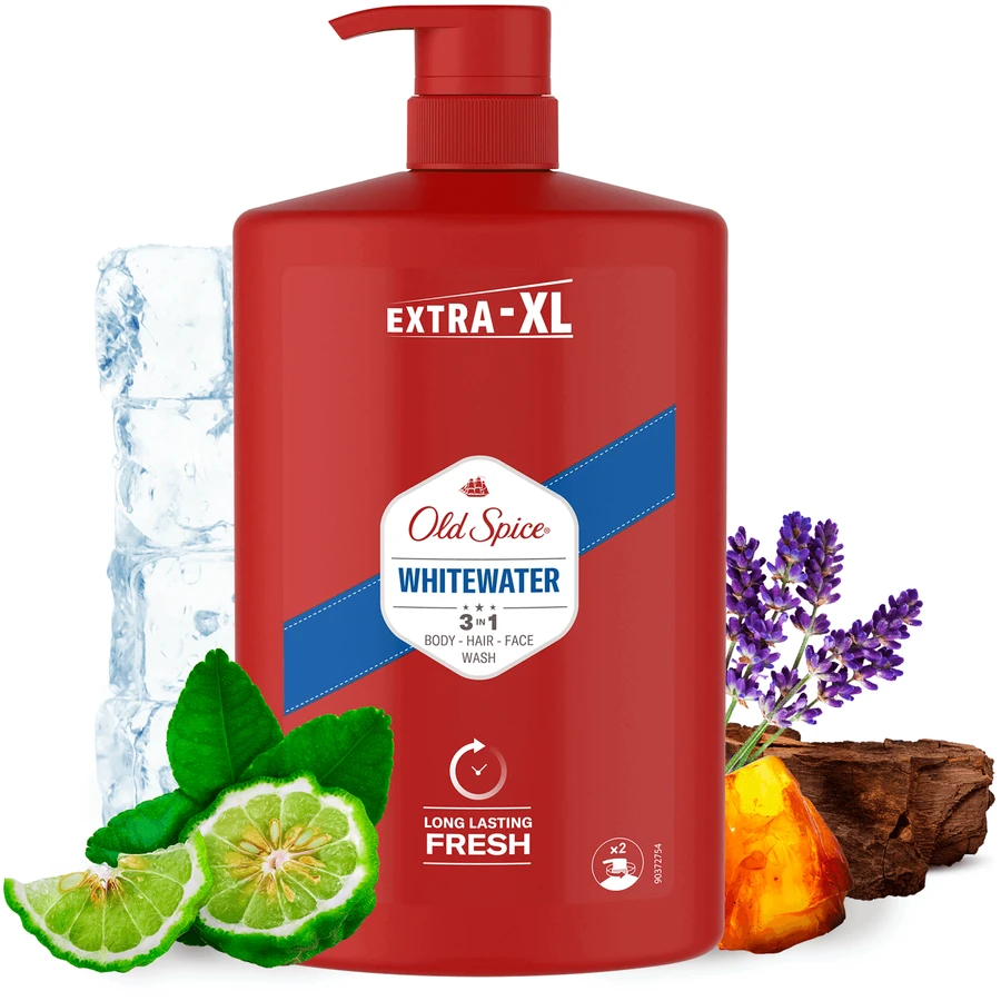 Old Spice Whitewater Гель для душа и ампулы для мужчин со свежим ароматом 1000 мл: цены и характеристики