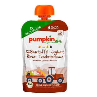 Органічне фруктово-овочеве пюре, солодка картопля та груші, 100г, Pumpkin Organics
