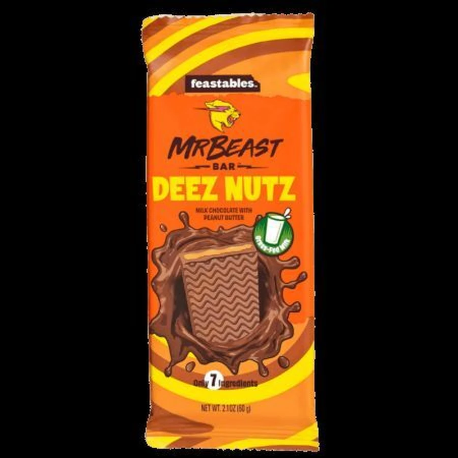 Deez Nutz молочный шоколад с арахисовым маслом, 60 г, Mr Beast Feastables: цены и характеристики