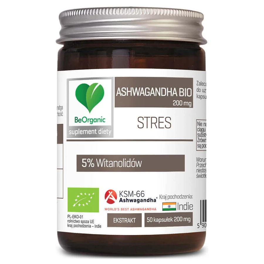 BeOrganic Ашвагандха Біо 200 мг, 5% вітанолідів, 50 капсул: ціни та характеристики