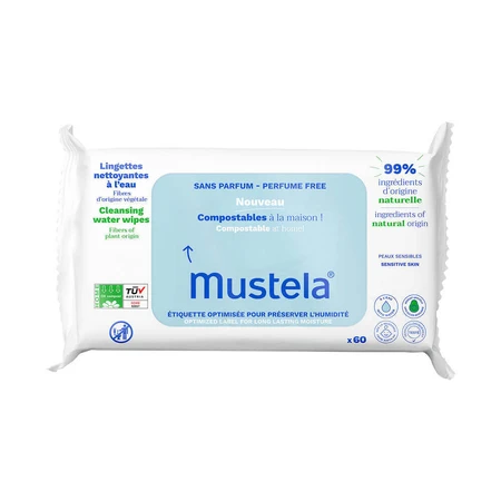 Вологі серветки для очищення води, 60 шт, Mustela: ціни та характеристики