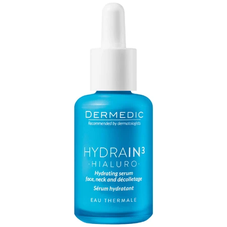 Dermedic Hydrain 3 Hialuro, зволожуюча сироватка для обличчя, шиї та декольте, зневодненої та сухої шкіри, 30 мл: ціни та характеристики