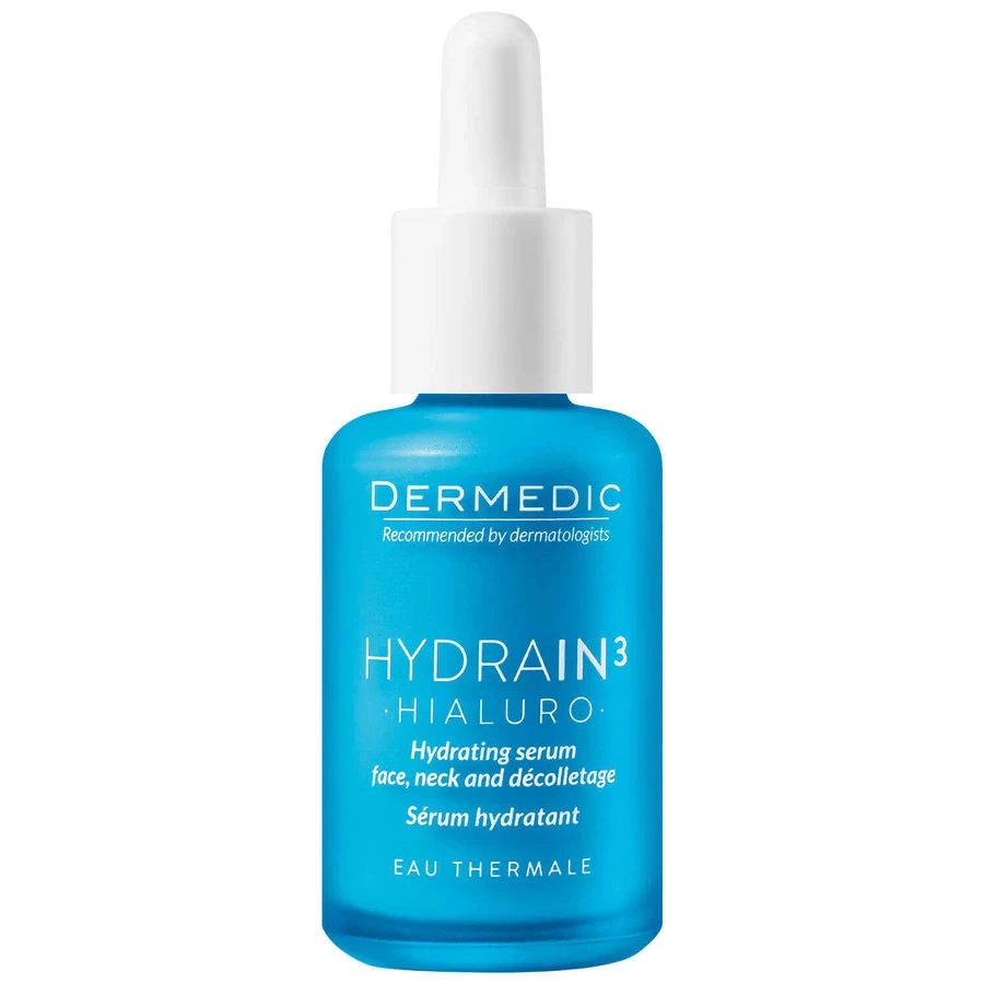 Dermedic Hydrain 3 Hialuro, зволожуюча сироватка для обличчя, шиї та декольте, зневодненої та сухої шкіри, 30 мл: ціни та характеристики