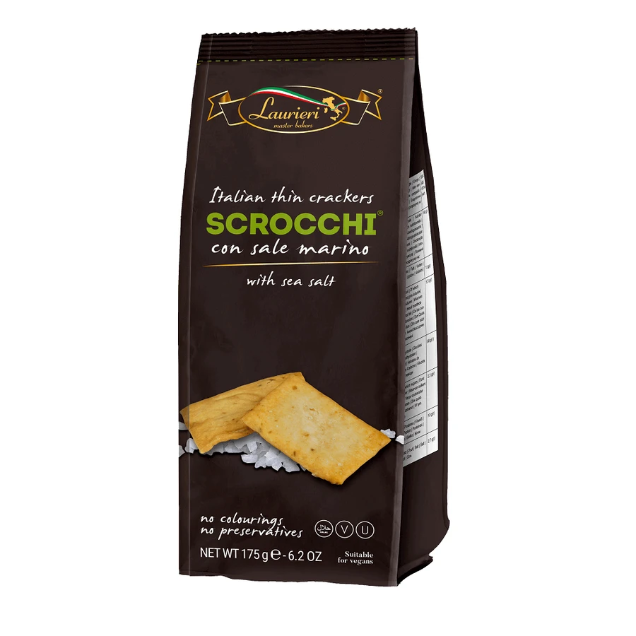 Крекери з морською сіллю Scrocchi, 175 г, Laurieri: ціни та характеристики