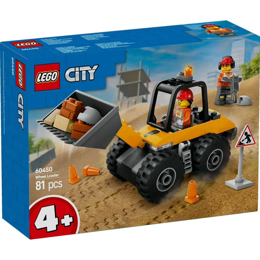 Жовтий колісний будівельний навантажувач City, 60450, + 4 роки, Lego: ціни та характеристики