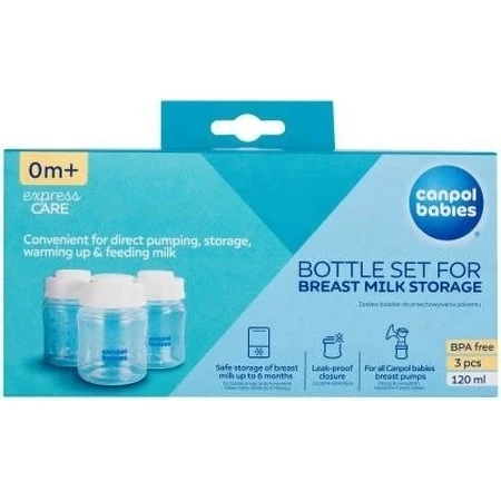 Canpol babies Набор бутылочек для хранения грудного молока 3x120ml 1×1pc, набор бутылочек: цены и характеристики