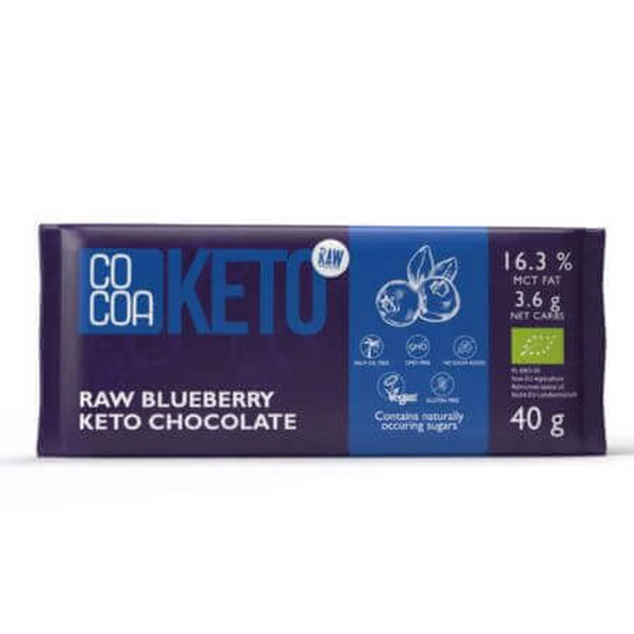 Органический кето-шоколад с черникой, 40 г, какао: цены и характеристики