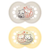 MAM Original, пустышка, силикон, ортодонтическая, с темными ободками Planet Love Day&Night, унисекс, 6-16 месяцев, 2 штуки