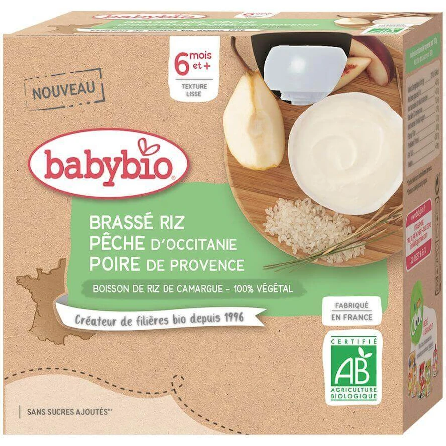 Рисовая каша Babybio с персиком и грушей 4 х 85 г: цены и характеристики
