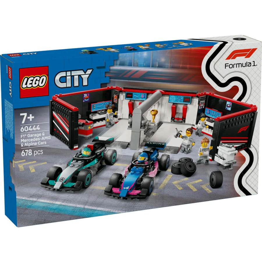 Гараж F1 та автомобілі Mercedes AMG і Alpine, 60444, + 7 років, Lego: ціни та характеристики
