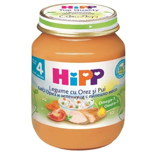 Пюре Hipp овощное, рисовое с курицей, +4 месяца, 125 г