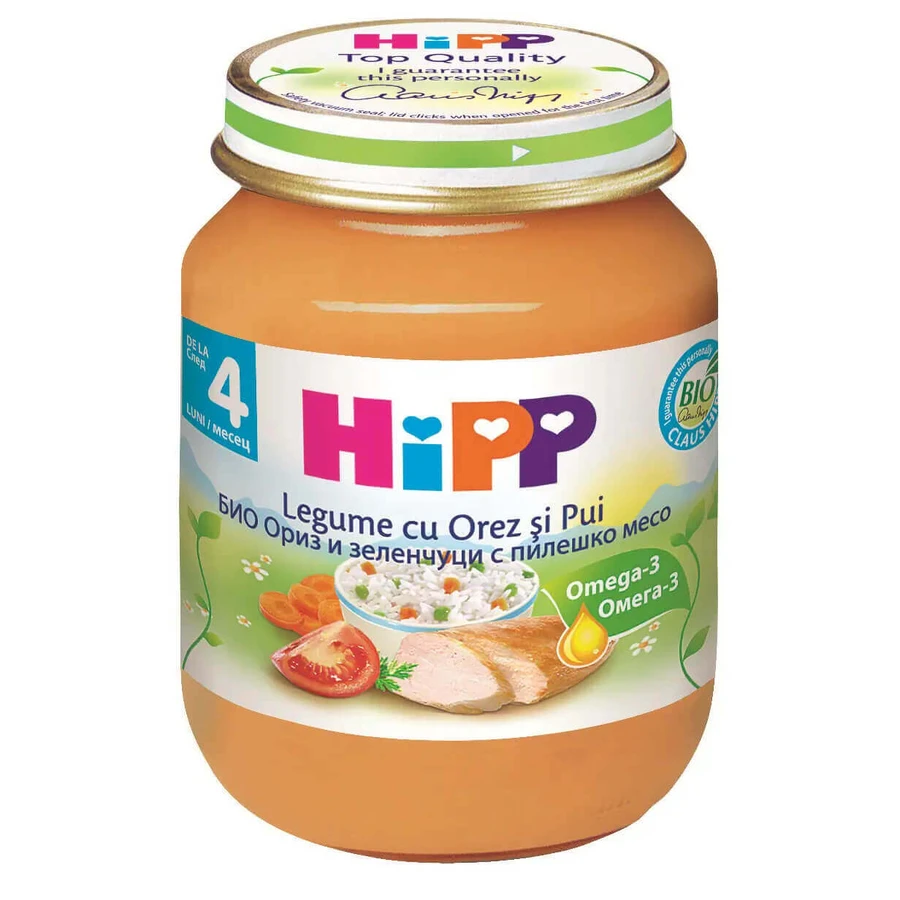 Пюре Hipp овощное, рисовое с курицей, +4 месяца, 125 г: цены и характеристики