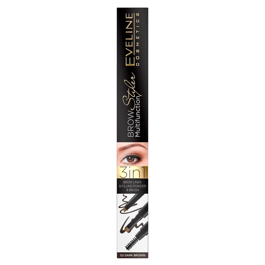 Карандаш для бровей Eveline Brow Multifunction Styler № 02 Dark Brown 1 штука: цены и характеристики
