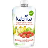 Фруктовое пюре с козьими сливками Kabrita Яблочное пюре с бананом и клубникой с 6 месяцев 100 г