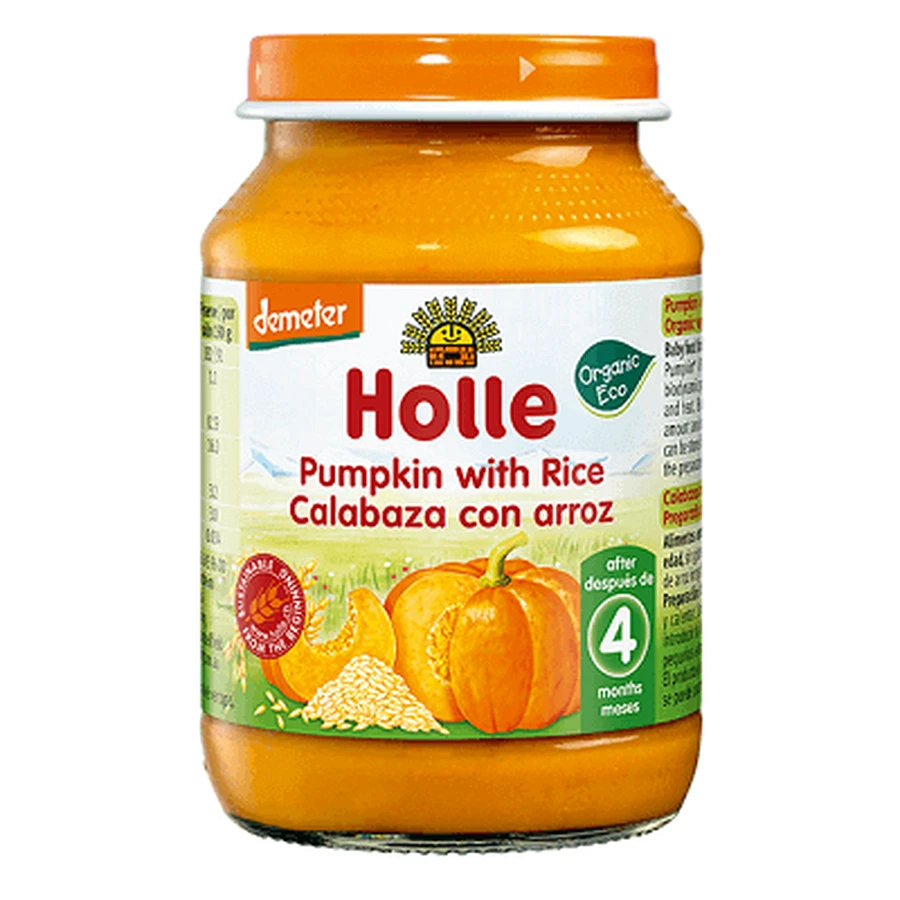 Пюре из тыквы и риса, +4 месяца, 190 г, Holle Baby Food: цены и характеристики
