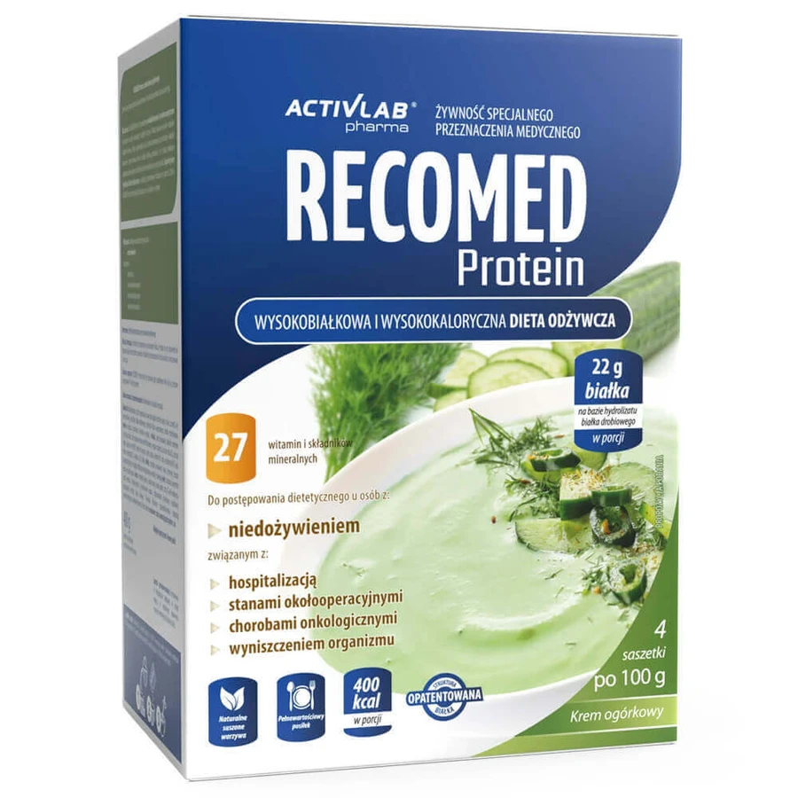 ActivLab Pharma RecoMed Протеїн, регідратаційна формула, огірковий крем, 100 г х 4 пакетики: ціни та характеристики