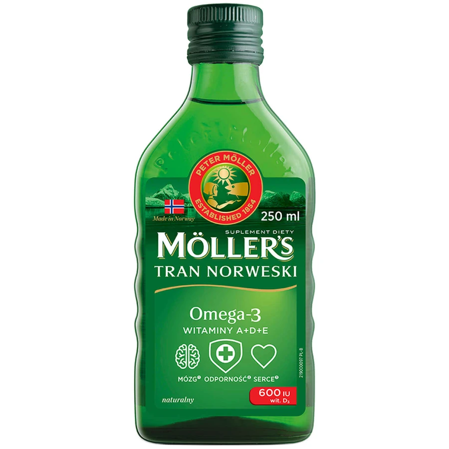 Норвезька риб'яча олія Moller's Moller's Norwegian Trank натуральна, 250 мл: ціни та характеристики